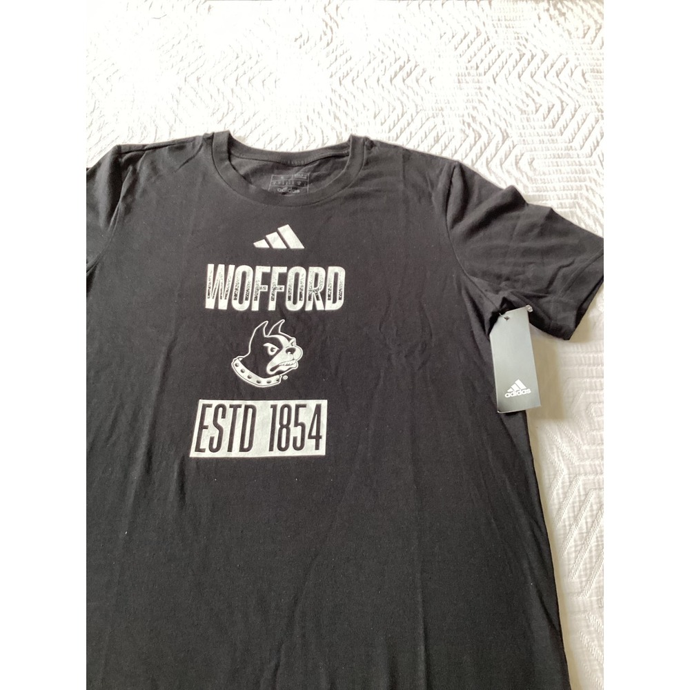 Adidas Wofford College Bulldogs T Shirt Mens Size S Black Graphic Tee